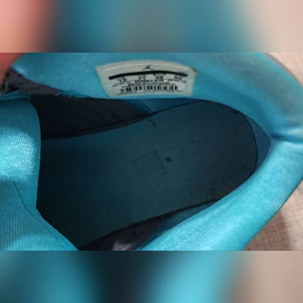 Jordan Gray and Blue Sneakers Athletic Design